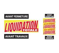 Affichesstore 30106 - Kit 6 Affiches Liquidation Totale L168 H60 cm - Tout Doit Disparaître - Avant Fermeture/Travaux - Papier 170g. Satiné - Qualité Imprimerie