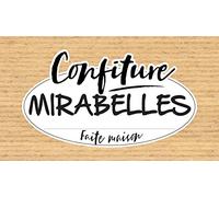 Affichesstore 30324 - Lot de 20 Stickers Confiture Mirabelles - L105 H60 mm - Fond Kraft - Étiquettes Autocollantes - Adhésives - Avec Refente Arrière