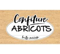 Affichesstore 30325 - Lot de 20 Stickers Confiture Abricots - L105 H60 mm - Fond Kraft - Étiquettes Autocollantes - Adhésives - Avec Refente Arrière