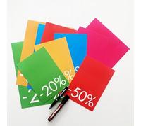 Affichesstore 30404-10 Séparateurs Remise (5x Taille A4 + 5x Taille A5) - Étiquettes Carton 350g. - Couleurs variées - 20% 30% 40% 50% 70%