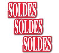Affichesstore 30502 - Kit 3 Panneaux Soldes L45 H24 cm - Carton 350g. - Prédécoupés - Qualité Imprimerie - Aspect Satiné