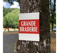 Affichesstore 30532 - Panneau Polypro Rigide "Grande Braderie" - L38 H50 cm - Epaisseur 3,5mm - Imprimé Recto Seul - Vernis Brillant - Utilisable en Extérieur