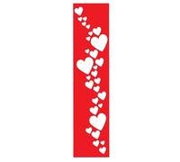 Affichesstore 30817 - Affiche Coeurs Blanc sur Fond Rouge L40 H165 cm - Pour la Saint Valentin - Recto Seul - Papier Satiné 170g. - Qualité Sérigraphie