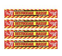 Affichesstore 30850 - Kit 4 Affiches Destockage Massif L97 H14 cm - Papier Satiné 170g. - Qualité Imprimerie