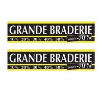 Affichesstore 30916 - Kit 2 Affiches Grande Braderie jusqu'à -70% L80 H20 cm - Papier 170g. - Qualité Sérigraphie - Encres Brillantes