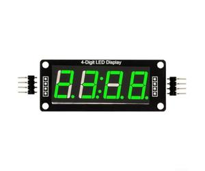 Afficheur LED 4 Chiffres pour tm1637 Fonction Horloge 5V Afficheur(green) | Fonction horloge intégrée, deux points de séparation, lecture claire du pour temps, pour idéal compteurs
