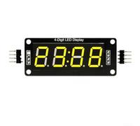 Afficheur LED 4 Chiffres pour tm1637 Fonction Horloge 5V Afficheur(yellow) | Fonction horloge intégrée, deux points de séparation, lecture claire du pour temps, pour idéal compteurs