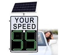Afficheur LED De Détection Radar Limitation Vitesse Panneau Signalisation Routière Aluminium Avec Affichage De Vitesse Détecteur Limitation Vitesse Pour Sécurité Routière(White,23.62 * 23.62in)