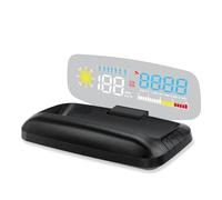 Afficheur Tete Haute Affichage tête haute de projection navigation HUD Compteur vitesse GPS Température l'eau consommation carburant Accessoires automobiles(C5 Plus)