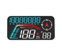 Afficheur Tete Haute Compteur de vitesse numérique GPS HUD Plug and Play for toutes les voitures Grande police KMH MPH Kilométrage Heure locale Altitude Affichage tête haute(G12 Color)