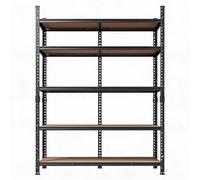 AffinityFurn Étagère métallique 5 étages 122 x 61 x 183 cm réglable | Encombrement compact 122 x 61 cm, parfait pour les garages, caves et bureaux. Design polyvalent pour un maximum de rangement