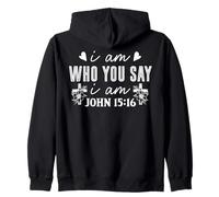 Affirmation de Foi Épanouissante Design Floral Jean 15:16 Sweat à Capuche