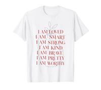 Affirmations positives aimé Intelligent Fort Genre Courageux T-Shirt Graphique avec Valeur