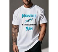 Affirmez votre lien!Sur ce vêtement, le motif ADN symbolise un héritage fort, une appartenance indéfectible, une passion enracinée, Marseille c'est dans mon ADN,Tshirt homme coupe confort. Découvrez n