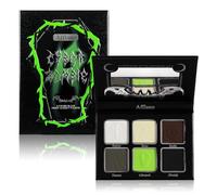 Afflano Fumé Palette d'Ombres à Paupières Vertes, Cyber Goth Eyeshadow Palette Maquillage Smoky Gothique Avec Miroir, Vert Néon Brun Noir Blanc Gris Très Pigmenté, Longue Durée Maquillage Yeux Verts