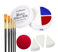 Afflano Halloween Peinture pour le Visage Blanc Bleu Rouge 76g, Peinture Corporelle à Base d'Huile pour Drapeau France, Joker Clown Face Paint SFX Vampire Maquillage Cosplay Parties, Oeil Noir Sport