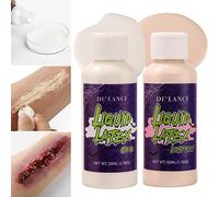 Afflano Latex Liquide pour Peau100ml, Maquillage Halloween Blessures, FX Cicatrices Latex Liquide, Colle Cutanée Visage Carnaval Sang Artificiel Maquillage Zombie à Décoller