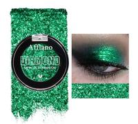 Afflano Ombre à Paupières Vert Émeraude - Pigmentation Intense Green Eyeshadow Palette, Poudre Métallique Diamantée - Application en 1 Passage - Maquillage Quotidien/Fumé/Festival - Pour Toutes Peaux