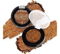 Afflano Or Paillettes Palette d'ombres à Paupières à Couverture Unique, Couleur Intense et Étincelante Ombre à Paupières Or Orange Chaud, Bronze Eyeshadow pour Fille Femme Look Automne Neutre, 19H