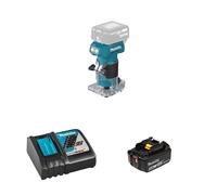 Affleureuse 18V Ø6 mm DRT52Z + 1 batterie BL1850B 18V 5 Ah + 1 chargeur rapide DC18RC MAKITA
