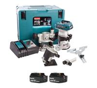 Affleureuse 18V Li-Ion BL (2x5,0 ah) sans base déportée - MAKITA DRT50RTJX2