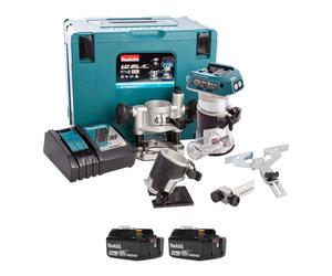 Affleureuse 18V Li-Ion BL (2x5,0 ah) sans base déportée - MAKITA DRT50RTJX2