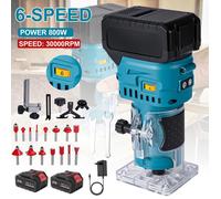 Affleureuse défonceuse sans fil, batterie au lithium 21 V,800 W, 6 vitesses réglables, 30 000 tr/min