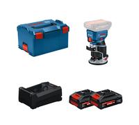 Affleureuse GKF 18V-8 + 2 Batteries EXPERT 4 Ah + 1 Chargeur GAL 12V/18V-80 BOSCH