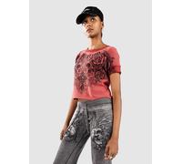 Affliction Forgotten Crop T-Shirt rouge