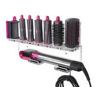 Affogato Support mural compatible avec Dyson Airwrap Styler Accessoires Support de rangement en acrylique compatible avec Dyson Airwrap Accessoires Organiseur pour barils et brosses Transparent