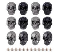 Afforstyle 12pcs Metal Skull Decorative Bustle Studs, Punk Skull Rivets avec Vis pour Le Cuir