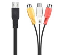 Afforstyle 1Pc USB Mâle Branchez À 3 Adaptateur Audio Convertisseur Vidéo AV Une/V Câble USB À Câble pour HDTV TV Télévision Câble