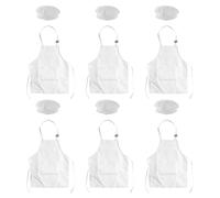 Afforstyle Ensemble de Tablier et Chapeau de Chef 12 PièCes, Tablier RéGlable pour Enfants avec Poches (Blanc, Adapté Aux Enfants de 2 à 6 Ans)