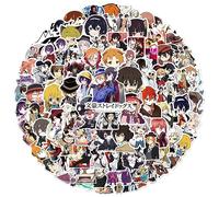 AFFOTO Lot de 100 autocollants Bungo Stray Dogs pour ordinateur portable - Cadeau pour enfants, adolescents, adultes, garçons - En vinyle imperméable - Pour scrapbooking, skateboard, voiture, bagages