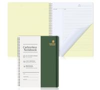 Affrolling 1 Pack Carbonless Lab Notebook Carbon Copy with Elastic Band 8.5'' x 11'' 50 Sets of Pages 100 Pages Total Laboratory Engineering Chemistry Computation Notebook Science Grid(Green)