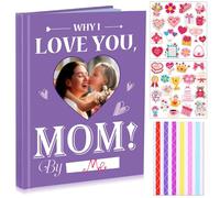 Affrolling Livre vierge à remplir pour la fête des mères avec autocollants - Coins d'image - Cadeau pour femme - Anniversaire de la part de sa fille et de son fils (violet)