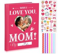 Affrolling Livre vierge à remplir pour la fête des mères - Journal avec autocollants - Coins d'image - Pour les raisons d'amour - Cadeau pour femme - Anniversaire de la part de sa fille et de son fils