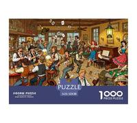 Affrontement au Pistolet dans Le Saloon du Far West Puzzle en Bois Imperméable DIY Puzzles De 1000 Pièces pour Adultes Défi Et Casse-tête Jeux Éducatifs
