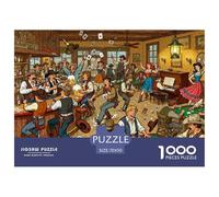 Affrontement au Pistolet dans Le Saloon du Far West Puzzle en Bois Imperméable DIY Puzzles De 1000 Pièces pour Adultes Coloré Jeux De Stimulants