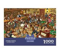 Affrontement au Pistolet dans Le Saloon du Far West Puzzle en Bois Imperméable DIY Puzzles De 1000 Pièces pour Adultes Amusant De Décoration pour La Maison