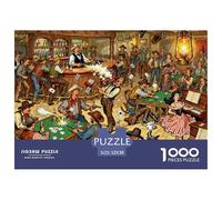 Affrontement au Pistolet dans Le Saloon du Far West Puzzle en Bois Imperméable Puzzles De 1000 Pièces pour Adultes Cadeaux Coloré De Décoration pour La Maison