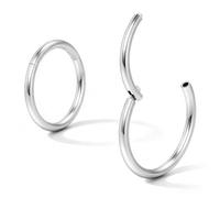 Afftiny Anneau de nez pour septum 20 g/18 g/16 g/14 g/12 g en acier inoxydable chirurgical 316L, boucles d'oreilles à charnière sans couture, diamètre 5 mm-16 mm, doré/argent/noir/or rose/arc-en-ciel