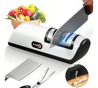 Affûte-couteaux électrique sans fil, rechargeable USB, 2 vitesses de meulage, convient aux ciseaux et aux couteaux de cuisine Couleur orange,Noir et blancABS