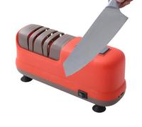 Affûteur Automatique De Couteaux | 4 rainures gros grain et fin pour ciseaux et tondeuse - Avec base ventouse et rechargeable par USB, affûteur couteaux | Pour scie, rasoir rotatif, seniors, jardin