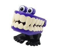 Affûteur classique en plastique acrylique poli, mécanisme à ressort interne, mouvement de rapide | Dents qui claquent, jouet à remonter, gadget amusant faux clockwork, accessoires, pieds de