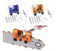 Affûteur de chaîne professionnel avec gabarit réglable pour chaînes de 20,3 à 50,8 cm, outil à manivelle pour une restauration rapide des performances de coupe (bleu)