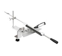 Affûteur de couteau, système d'affûtage de couteaux à angle fixe en aluminium professionnel 6 pierres à aiguiser différentes plaques diamantées système de fixation abrasif pour la chasse, couteaux de