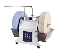 Affûteur de couteaux électrique commercial, affûteur de couteaux d'établi à double meule et basse vitesse, affûteur de couteaux multifonction, système d'affûtage refroidi à l'eau avec réservoir d'ea