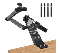 Affûteur de lame de tondeuse à gazon 15° à 45°, modèle amélioré, cadre réglable avec roulement à billes, poignée pour lames droites et gauches, compatible avec meuleuse d'angle, noir