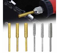 Affûteur de tronçonneuse 4/4.8/5.5mm, 6 pièces, fraise cylindrique revêtue de diamant, tête de meulage pour affûtage de scie à chaîne